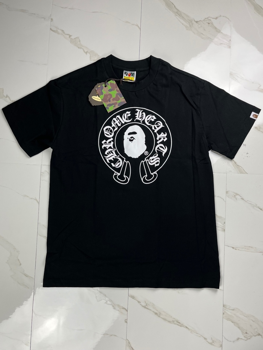 BAPE x Chrome Hearts Black Graphic T-Shirt Size Large BNWT